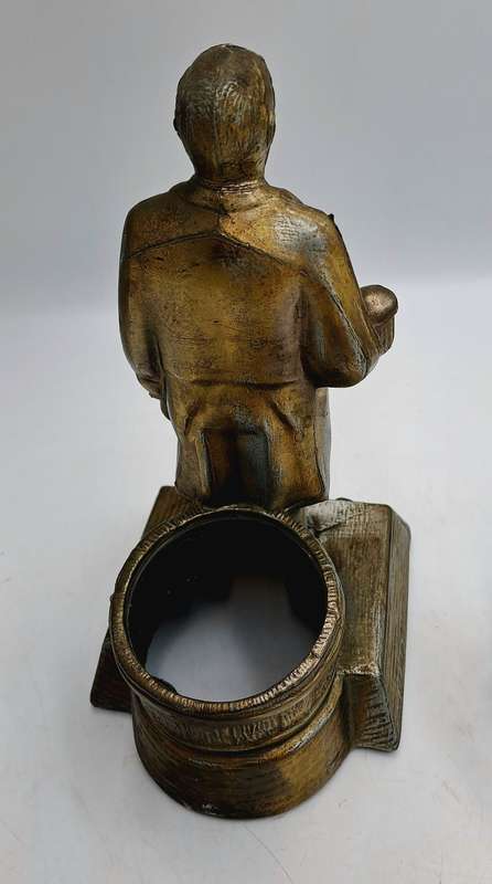 1950s Vintage Advertising Bronzed Metal SCHMIDT'S Beer & Ale Bartender Statue