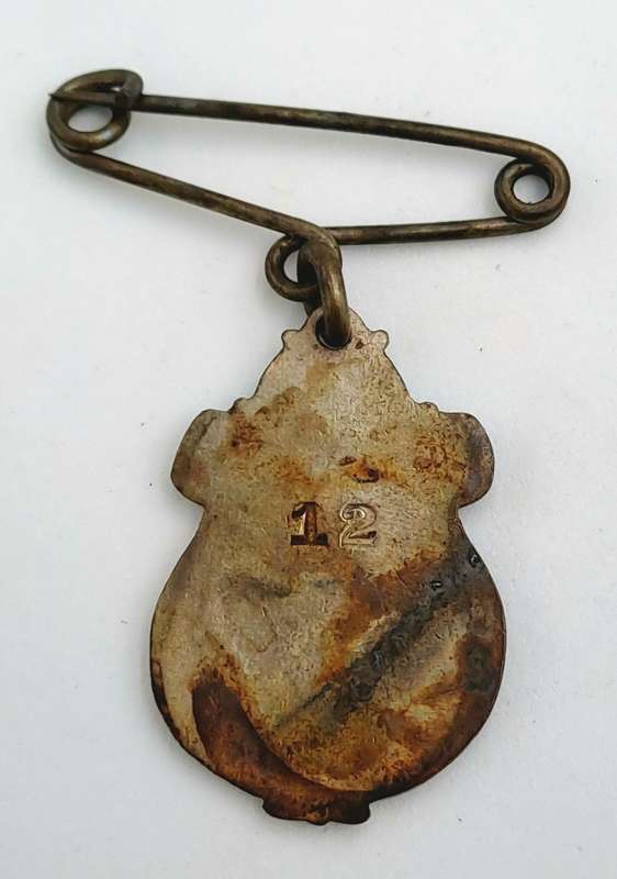 Vintage 1934 Johannesburg Pony& Galloway CLUB No 12 Badge -Brass & Enamel
