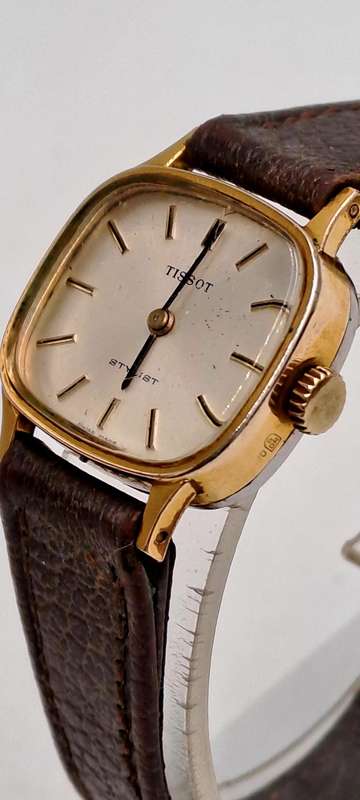 Vintage Gold Plated Swiss Ladies Tissot Stylist watch -working