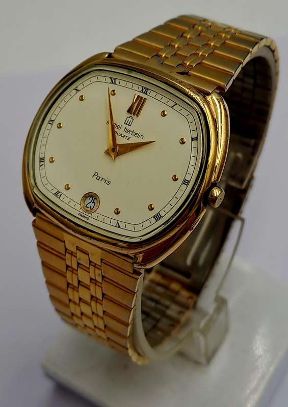 Pre-Owned Gold Tone Michel Herbelin Paris Mens Quartz watch -Working-Swiss Movement