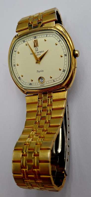 Pre-Owned Gold Tone Michel Herbelin Paris Mens Quartz watch -Working-Swiss Movement