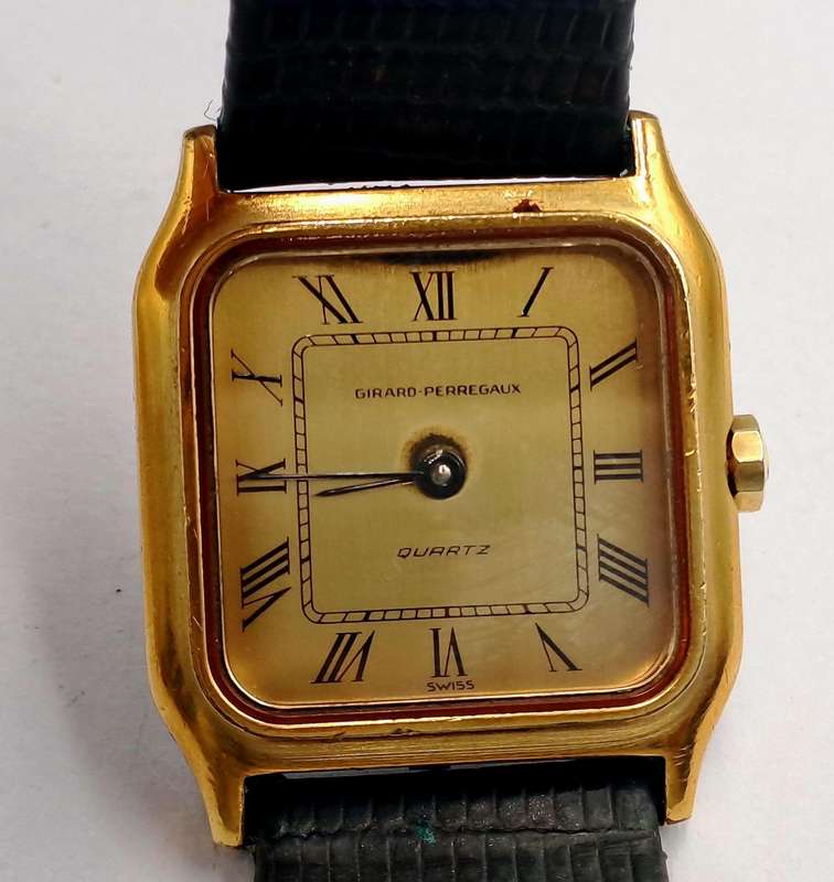 Vintage Swiss Made Gold Plated Girard Perregaux Quartz watch 4086 -MOVEMENT FAULTY