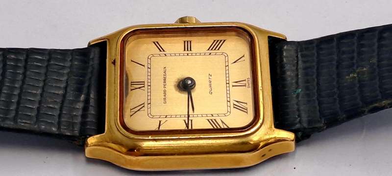 Vintage Swiss Made Gold Plated Girard Perregaux Quartz watch 4086 -MOVEMENT FAULTY