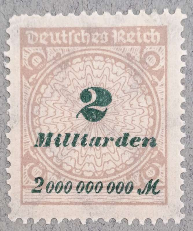 1923 Germany Deutsches Reich 2 Milliarde Mark Stamp-Hyper Inflation -Unused