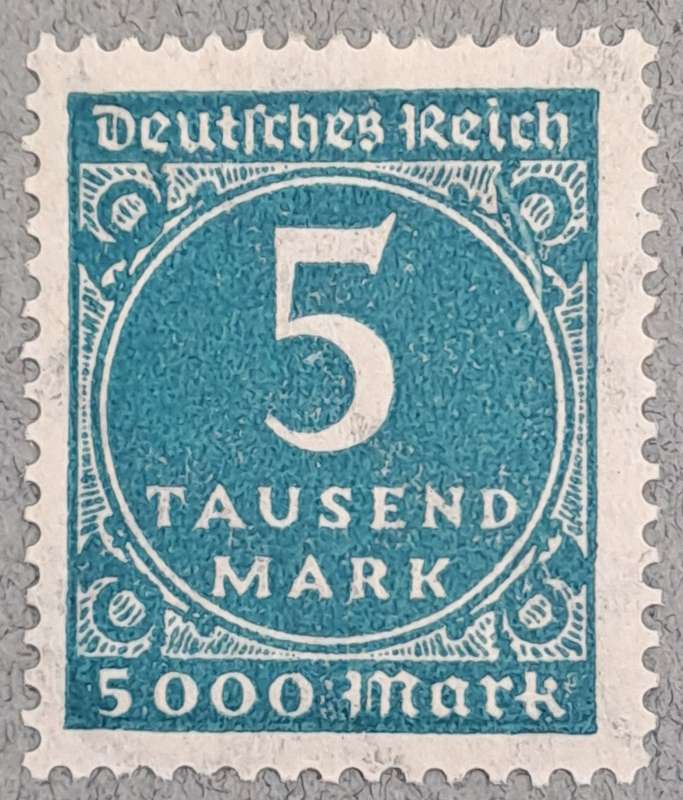 1923 Germany Deutsches Reich 5 Tausend Mark Stamp-Hyper Inflation -Unused