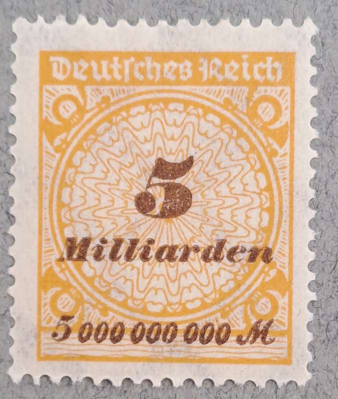 1923 Germany Deutsches Reich 5 Milliarde Mark Stamp-Hyper Inflation -Unused
