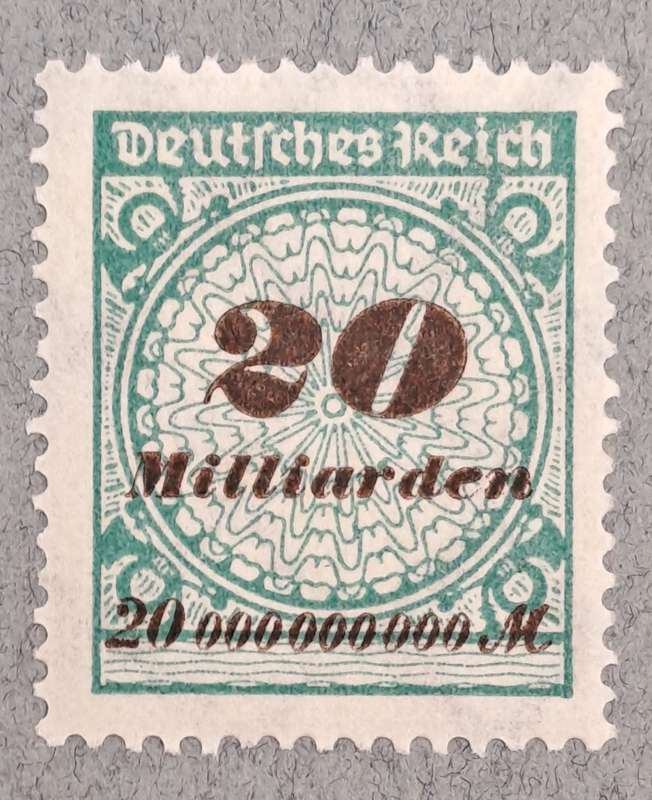 1923 Germany Deutsches Reich 20 Milliarde Mark Stamp-Hyper Inflation -Unused