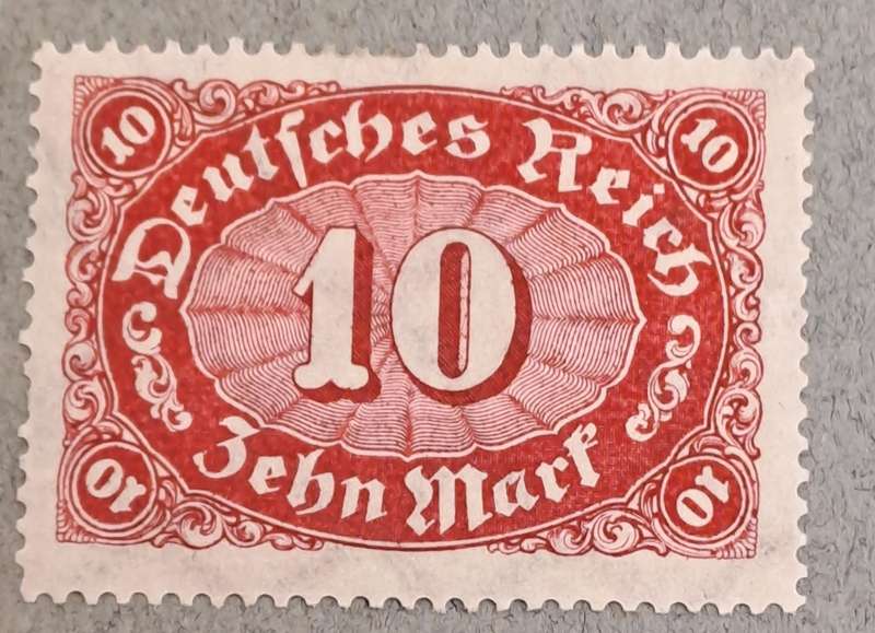 1922 Germany Deutsches Reich 10 Mark Stamp-Hyper Inflation -Unused