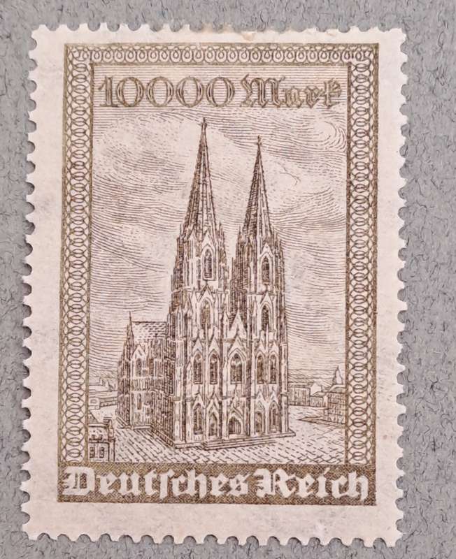 1923 Germany Deutsches Reich 10 000 Mark Stamp-Hyper Inflation -Unused