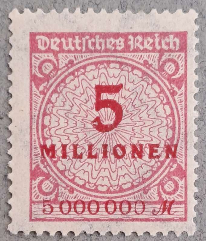 1923 Germany Deutsches Reich 5 Millionen Mark Stamp-Hyper Inflation -Unused