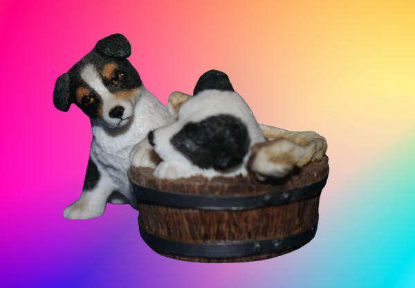 Hand made Collectable Sherratt & Simpson Border Collies Figurine  55x85x55mm