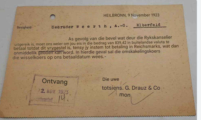1923 German Postcard (see all Photo's)