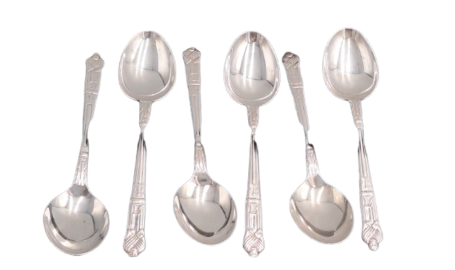 6 Vintage Yeoman Plate Apostel Spoons -Boxed -Made in England