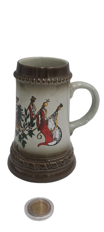 Vintage Original King Brand Beer Stein Austria Handmade And Hand painted