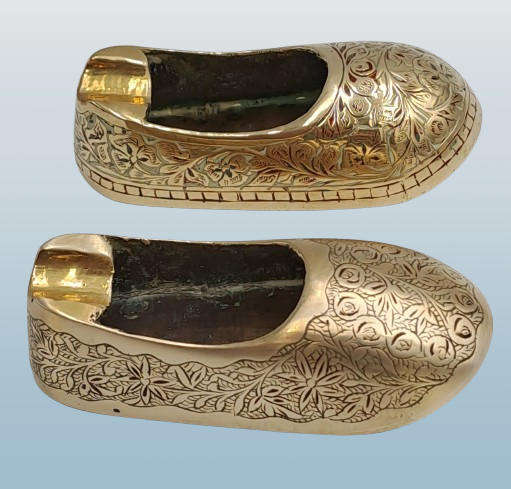 2 Vintage Brass shoe Ashtrays (Not a Pair)