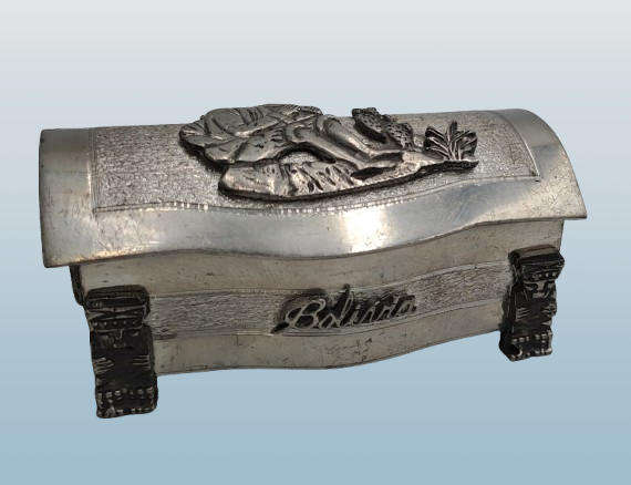 Small BOLIVIA Pewter Trinket Box 7cm x 4cm x 3,5cm