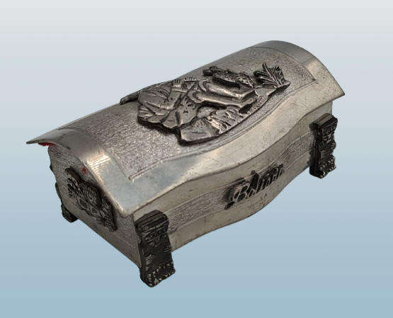 Small BOLIVIA Pewter Trinket Box 7cm x 4cm x 3,5cm
