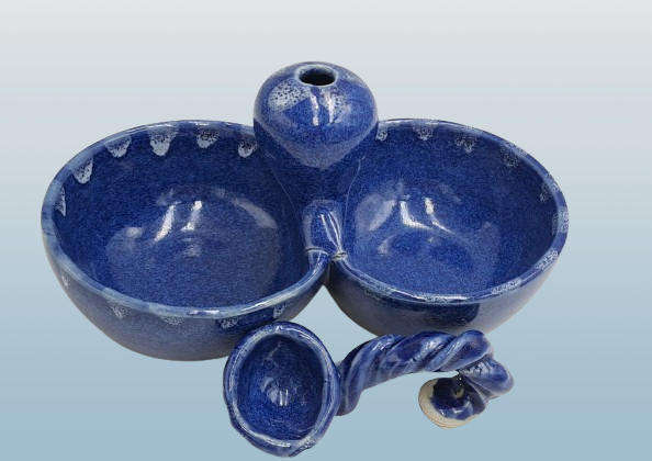 Vintage Ceramic double dish with Spoon