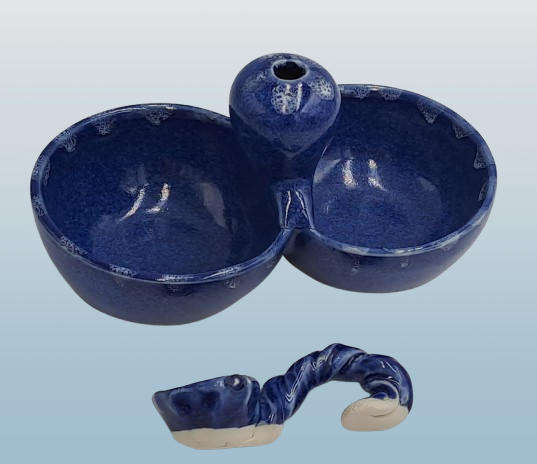 Vintage Ceramic double dish with Spoon