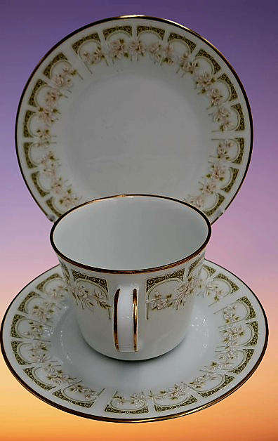 18pc Vintage 1967 to 1980 Noritake 6808 Sovereign (6 Tea Trio's)- Unused ..still in Box -Japan
