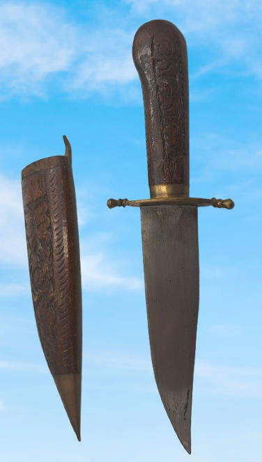 Antique  Dagger with Carved Wood Scabbard and Handle  Made In India