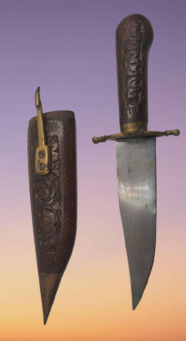 Antique  Dagger with Carved Wood Scabbard and Handle  Made In India