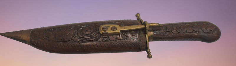 Antique  Dagger with Carved Wood Scabbard and Handle  Made In India