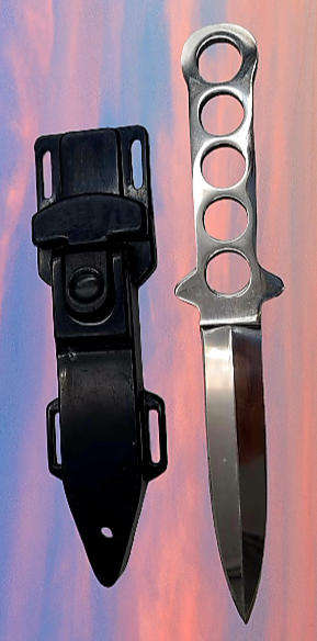 Snake Eye Tactical Stainless Steel Dive Knife with Plastic Sheath-Made in Taiwan