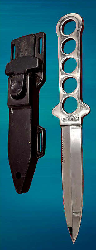 Snake Eye Tactical Stainless Steel Dive Knife with Plastic Sheath-Made in Taiwan