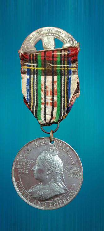 1897 United Kingdom Medal - Victoria Diamond Jubilee, "Britons Rejoice", white metal