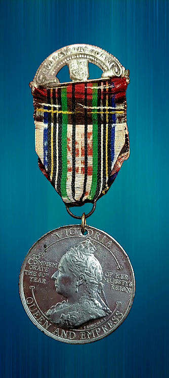 1897 United Kingdom Medal - Victoria Diamond Jubilee, "Britons Rejoice", white metal