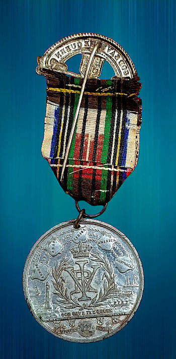 1897 United Kingdom Medal - Victoria Diamond Jubilee, "Britons Rejoice", white metal