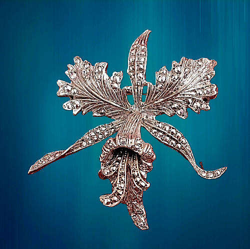 Vintage Marcasite Brooch -Marked Silver 4,3cm x 4,9cm