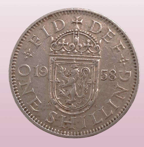1958 United Kingdom 1 Shilling - Elizabeth II English shield,