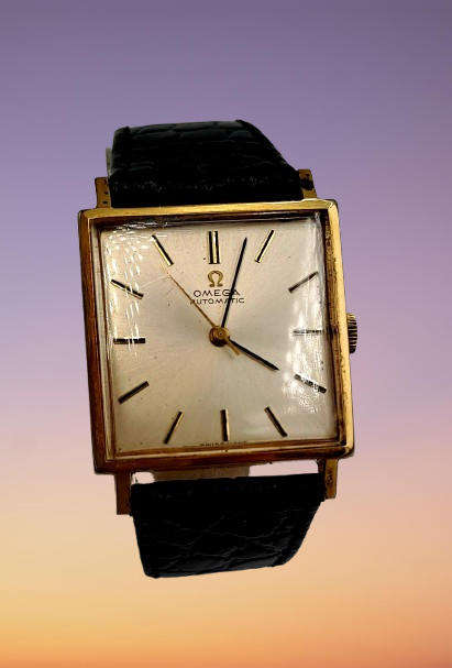 Vintage 1960's Gold Plated Swiss Ladies Omega Automatic Watch 24 Jewels Working-Boxed