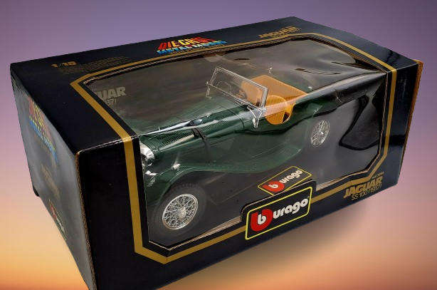 Burago 3006 Jaguar SS 100 (1937), 1/18 Scale -Die-Cast