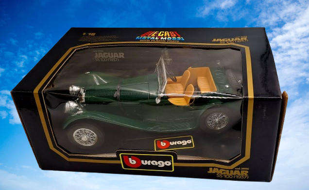 Burago 3006 Jaguar SS 100 (1937), 1/18 Scale -Die-Cast