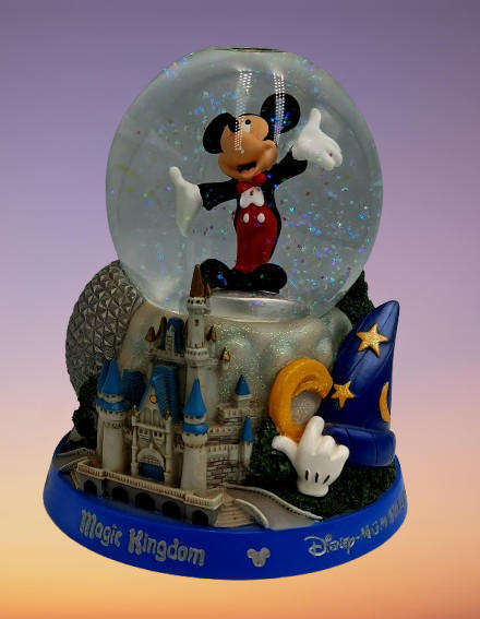 Disney World Parks Mickey Mouse It's a Small World Musical Snow Globe Epcot-Boxed