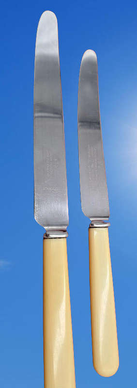 54 Vintage Quality Bone Handle Cutlery Made in Sheffield England in Canteen -12 Joseph Roger Knifes