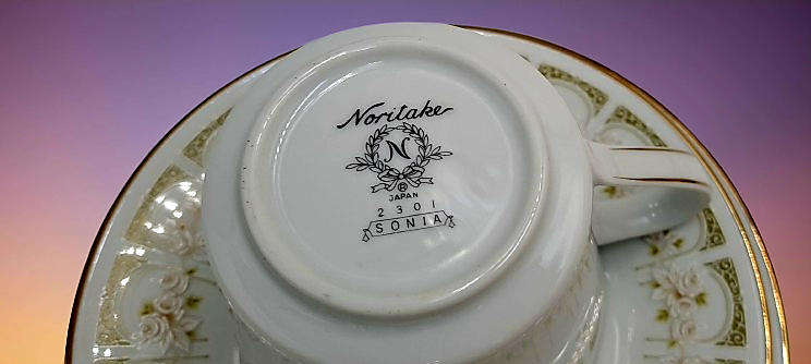 18pc Vintage 1970's Noritake  2301 SONIA (6 Tea Trio's)Gold Trim - Unused ..still in Box -Japan