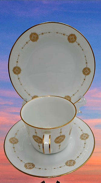 18pc Vintage 1967 to 1980 Noritake 6808 Sovereign (6 Tea Trio's)- Unused ..still in Box -Japan