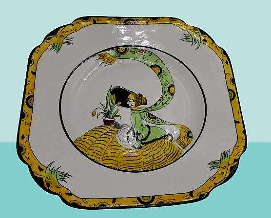 10 Pc's of Antique 1920's Art Deco Melba Bone China Dolly Varden Teaset(incomplete) 6 plates