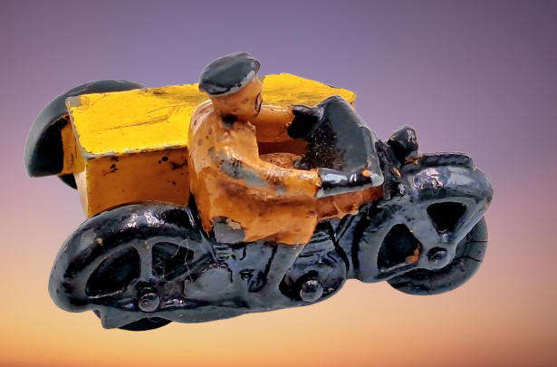 Rare 1930s Meccano Dinky Toys Motorcycle for the Automobile Assoc Roadside Assistance