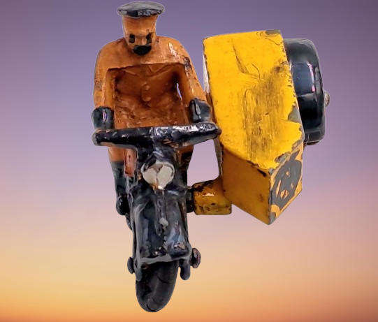 Rare 1930s Meccano Dinky Toys Motorcycle for the Automobile Assoc Roadside Assistance