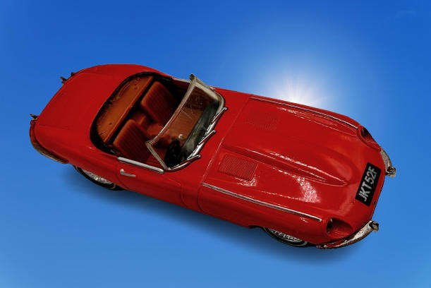 1990 Matchbox Dinky 1/43 Scale DY-18 - 1969 Jaguar E Type Mk1 1/2 - Red-