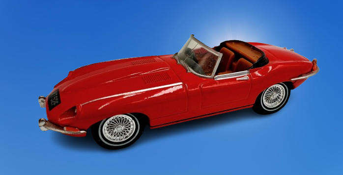 1990 Matchbox Dinky 1/43 Scale DY-18 - 1969 Jaguar E Type Mk1 1/2 - Red-