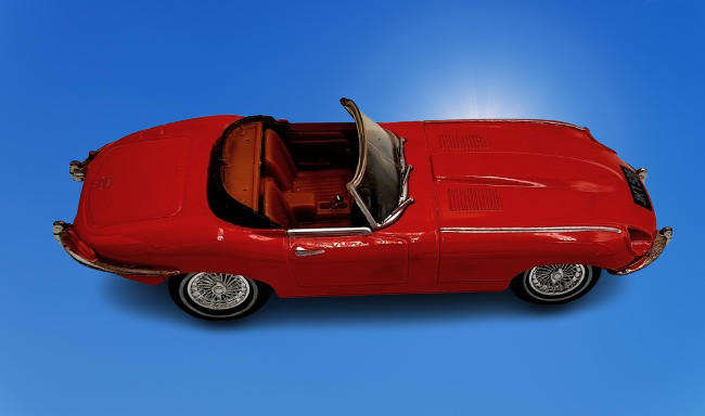1990 Matchbox Dinky 1/43 Scale DY-18 - 1969 Jaguar E Type Mk1 1/2 - Red-
