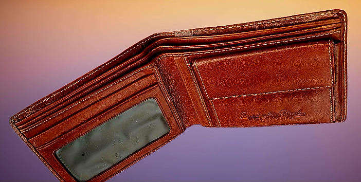 Pre-Owned Men's Basically Black Leather Wallet Black Genuine Leather-Australia