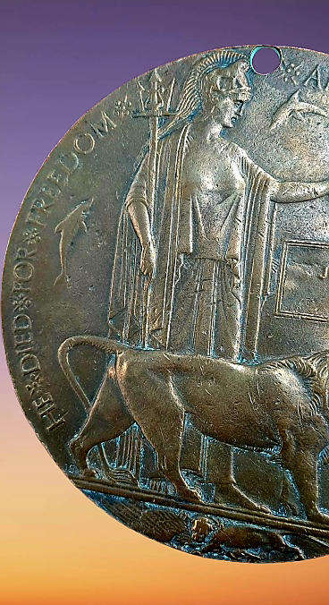 Large WW1 Bronze Death Plaque *Death Man's Penny" To Commemorate the life of John Henry Mcknight