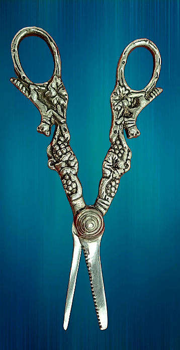 Vintage Foxes Pattern Grape Shears , Figural Silver plated Grape Scissors,Victorian Style
